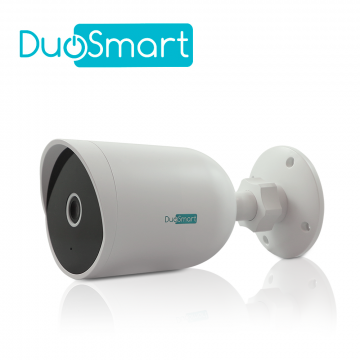 DUOSMART E30 CAMARA INTELIGENTE DUOSMART E30 WIFI 2.4 GHZ PARA EXTERIOR CON AUDIO BIDIRECCIONAL TIPO BULLET FULL HD 1080P COMPATIBLE CON APP DUOSMART SOPORTA MEMORIA MICROSD DE HASTA 128 GB (NO INCLUIDA)